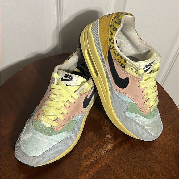 🔥🔥 NIKE Air Max 1 'Spring Mix' Size 8 Teal Tint / Lemon Wash Running Sneakers - Picture 3 of 16